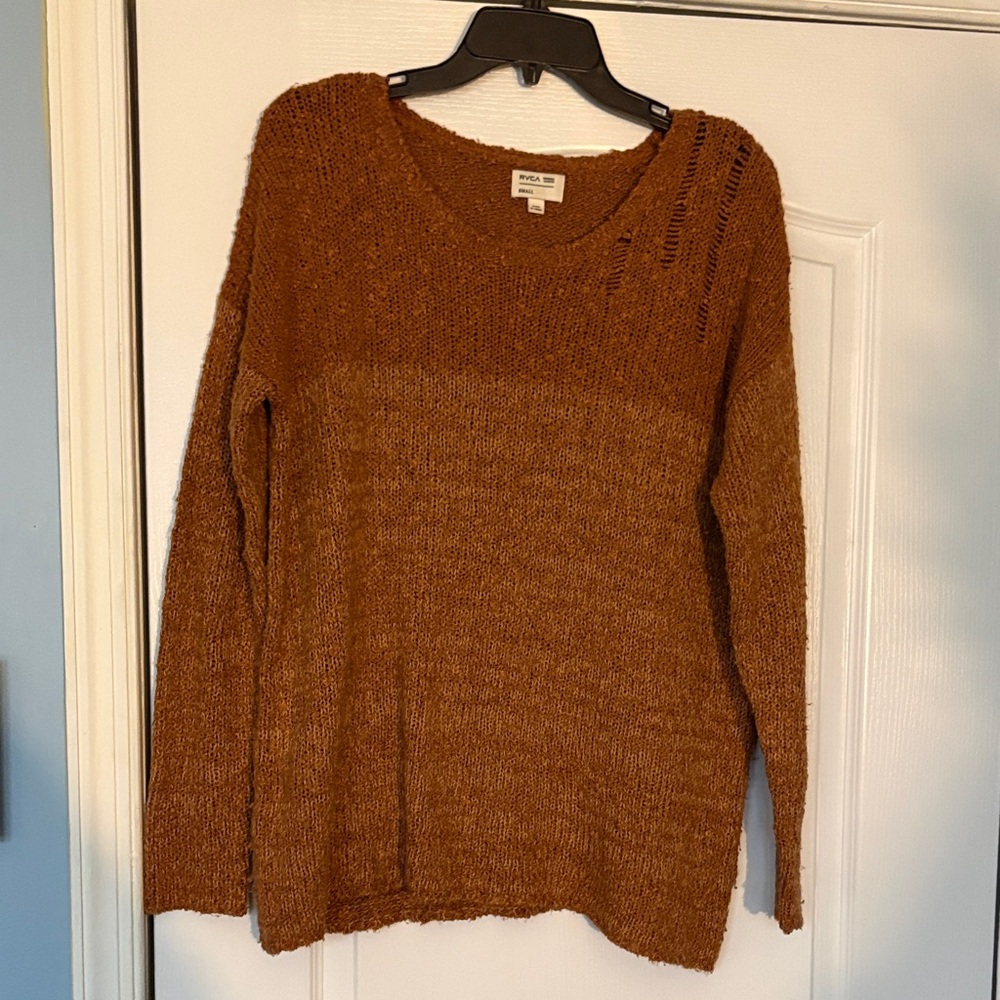 RVCA Rust Brown Crew Neck Sweater